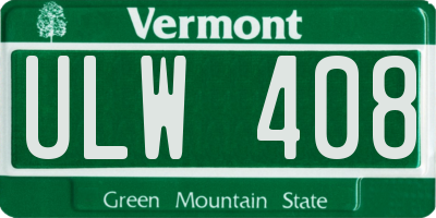 VT license plate ULW408