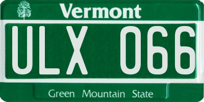 VT license plate ULX066