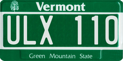 VT license plate ULX110