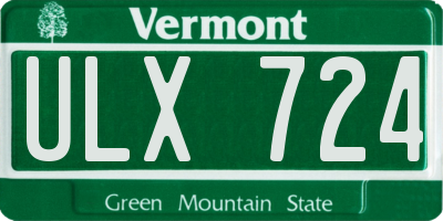 VT license plate ULX724