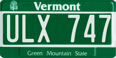 VT license plate ULX747