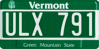 VT license plate ULX791