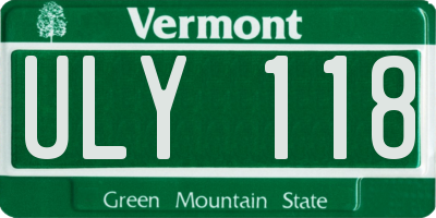VT license plate ULY118
