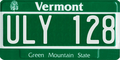VT license plate ULY128
