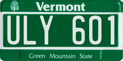 VT license plate ULY601
