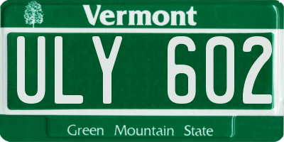 VT license plate ULY602
