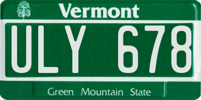 VT license plate ULY678