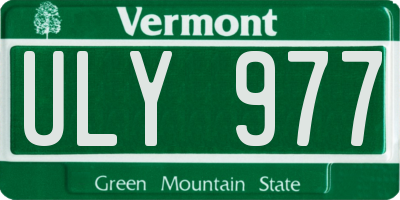 VT license plate ULY977