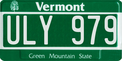 VT license plate ULY979