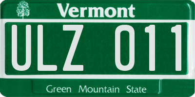 VT license plate ULZ011