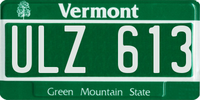 VT license plate ULZ613