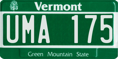 VT license plate UMA175