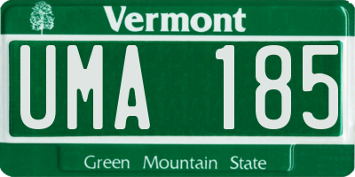 VT license plate UMA185