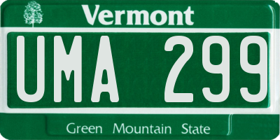 VT license plate UMA299