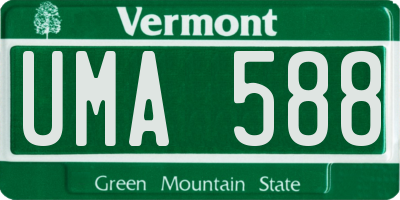 VT license plate UMA588