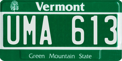 VT license plate UMA613