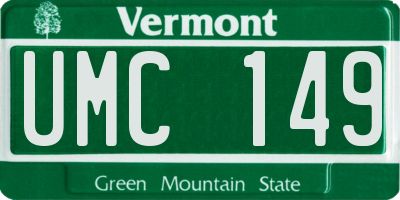 VT license plate UMC149