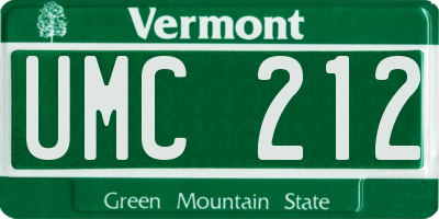 VT license plate UMC212