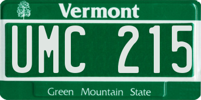 VT license plate UMC215