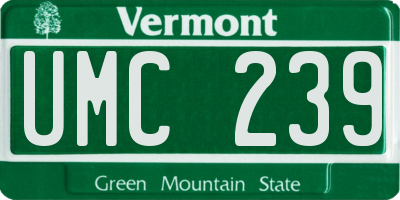 VT license plate UMC239