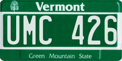 VT license plate UMC426