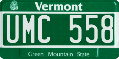 VT license plate UMC558