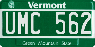 VT license plate UMC562