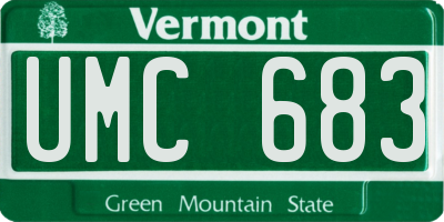 VT license plate UMC683