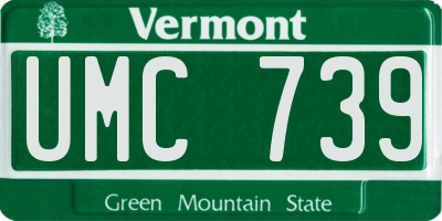 VT license plate UMC739
