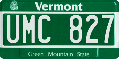 VT license plate UMC827