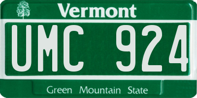 VT license plate UMC924