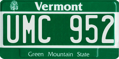 VT license plate UMC952