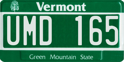 VT license plate UMD165
