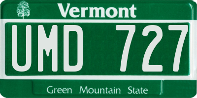 VT license plate UMD727
