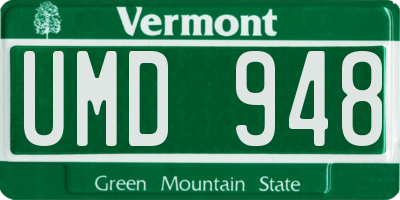 VT license plate UMD948