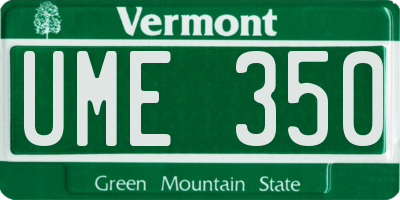 VT license plate UME350
