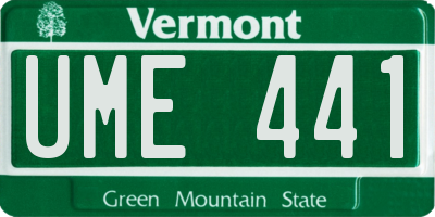 VT license plate UME441