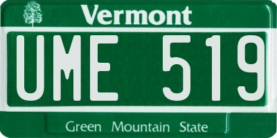 VT license plate UME519