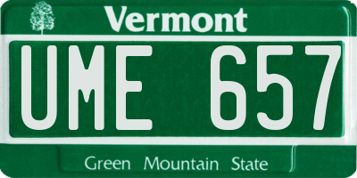 VT license plate UME657