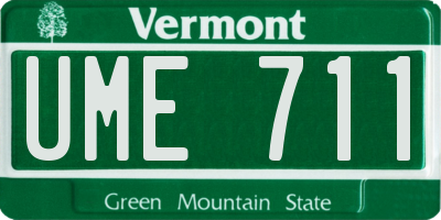 VT license plate UME711