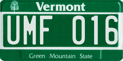 VT license plate UMF016