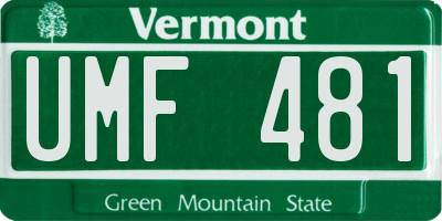VT license plate UMF481