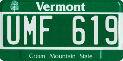 VT license plate UMF619