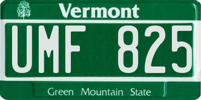 VT license plate UMF825