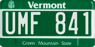 VT license plate UMF841