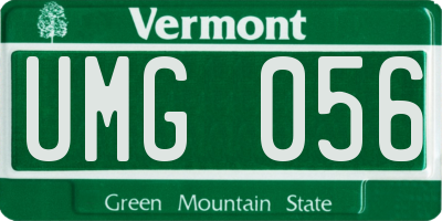 VT license plate UMG056