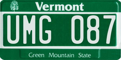VT license plate UMG087