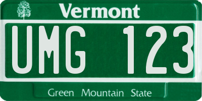 VT license plate UMG123