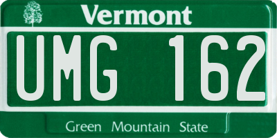 VT license plate UMG162