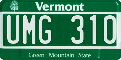 VT license plate UMG310